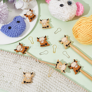 DIY Cattle Silicone Beads Knitting Needle Protectors/Knitting Needle Stoppers with Stitch Markerss(IFIN-NB0001-55)-4