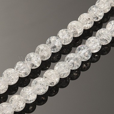 Crépitement synthétique perles rondes de quartz brins(G-O030-8mm-17)-2