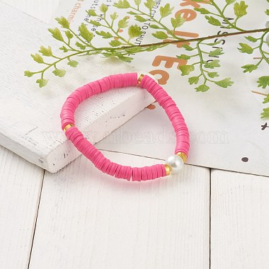 Handmade Polymer Clay Heishi Beads Stretch Bracelets(X-BJEW-JB05759)-6