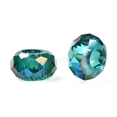 Light Sea Green Rondelle Glass European Beads