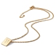 Titanium Steel Initial Letter Rectangle Pendant Necklace for Men Women(NJEW-E090-01G-06)-2