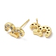 Rack Plating Brass Aries Stud Earrings with Cubic Zirconia(EJEW-D061-40G)-2