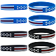 20Pcs 2 Colors Independence Day Theme Silicone Star Cord Bracelets Set Wristband(BJEW-GF0001-15A)-1