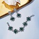 Boucles d'oreilles à tige en losange tressé en graines de verre et bracelet en perles avec fermoirs magnétiques en laiton(SJEW-SW00005)-5