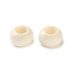 Spray Painted Wooden European Beads, Large Hole Beads, Rondelle, Antique White, 10x6.5mm, Hole: 5.5mm(WOOD-A029-06A)