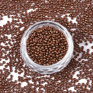 TOHO Round Seed Beads, 11/0, Japanese Seed Beads, (1707) Gilded Marble Orange, 11/0, 2x1.5mm, Hole: 0.5mm, about 20000pcs/bag, 100g/bag(SEED-R049-1707)