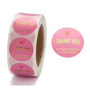1 Inch Thank You for Supporting My Small Business Stickers, Adhesive Roll Sticker Labels, for Envelopes, Bubble Mailers and Bags, Hot Pink, 25mm, 500pcs/roll(X-DIY-M005-B01)