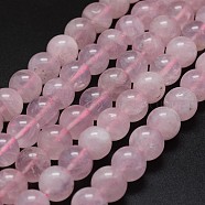 Natural Madagascar Rose Quartz Beads Strands, Round, 6mm, Hole: 0.8mm, about 65pcs/strand, 15.7 inch(G-K285-33-6mm-02)