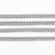 304 Stainless Steel Twisted Chains, Curb Chains, Soldered, with Spool, Stainless Steel Color, 1.2x1.1x0.3mm, about 32.8 Feet(10m)/roll(CHS-H007-70P)