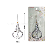 Stainless Steel Scissors, Embroidery Scissors, Sewing Scissors, with Zinc Alloy Handle, Stainless Steel Color, 112x45mm(PW-WG15650-05)