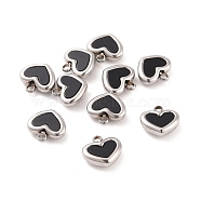 304 Stainless Steel Pendants, with Acrylic, Heart, Stainless Steel Color, 11x11x4mm, Hole: 1.8mm(STAS-D188-06P)