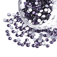 Glass Rhinestone Flat Back Cabochons, Back Plated, Faceted, Half Round, Tanzanite, SS6, 1.9~2x1mm, about 1440pcs/bag(RGLA-S002-06SS-06)