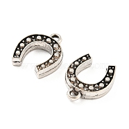Tibetan Style Alloy Pendants, Cadmium Free & Lead Free, Horse Shoe Charms, Antique Silver, 15x12.5x3mm, Hole: 1.6mm, about 775pcs/1000g(TIBE-P001-14AS)