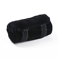 Foldable Velvet Jewelry Travel Roll Bag, Portable Storage Case, For Ring Display, Black, 47x28x2.1cm(TP-L005-05)