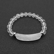 Natural Quartz Crystal Bead Stretch Bracelets for Women Men, Perimeter:7-7/8 inch(20cm)(MZ7269-08)