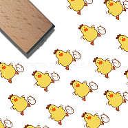 Square Wooden Stamps, with Rubber, for DIY Scrapbooking, Rooster, 40x15x15mm(DIY-WH0546-003)