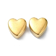 Ion Plating(IP) 304 Stainless Steel Beads, Heart, Real 18K Gold Plated, 10x9.5x5mm, Hole: 2mm(STAS-C089-03B-G)