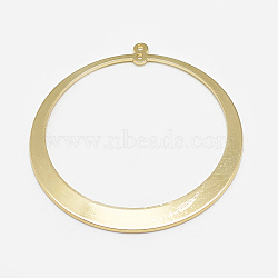 Brass Connector Charms, Round Ring, Real 18K Gold Plated, 48x45x1mm, Hole: 1mm(KK-N200-019)
