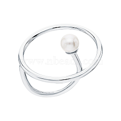 925 Sterling Silver Pearl Round Ring(VB8352-5)