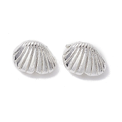 Alloy Spacer Beads, Long-Lasting Plated, Shell Shape, Silver, 7.5x10x5.5mm, Hole: 1.2mm(FIND-B029-44S)