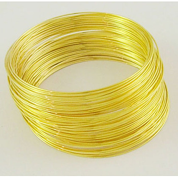 Steel Memory Wire,for Bracelet Making,Golden,55mm,Wire : 0.6mm(22 Gauge),about 100 circles/set