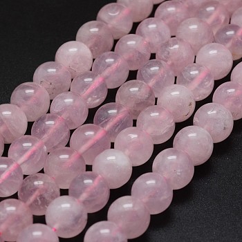 Natural Madagascar Rose Quartz Beads Strands, Round, 6mm, Hole: 0.8mm, about 65pcs/strand, 15.7 inch