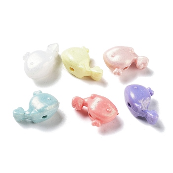 Opaque Acrylic Beads, Dolphin, Mixed Color, 19x9.5x12.5mm, Hole: 2.2mm