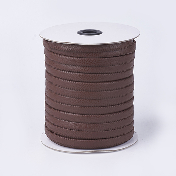 Flat Imitation Leather Cords, Coconut Brown, 10x2mm, about 50m/roll(54.68yards/roll)