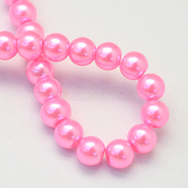 Baking Painted Pearlized Glass Pearl Round Bead Strands(X-HY-Q003-6mm-68)-4