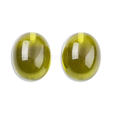 Yellow Green Oval Resin Beads