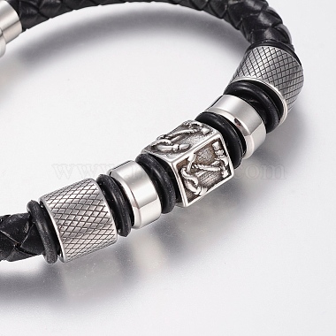 Braided Leather Cord Bracelets(X-BJEW-H560-26)-2