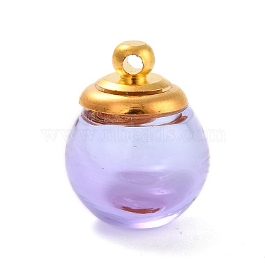 Golden Medium Purple Bottle Glass Pendants