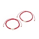2 Uds. Juego de pulseras de cuentas trenzadas de perlas naturales de 2 estilos con cordón de nailon para mujer(BJEW-JB09141-01)-4