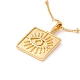 Ion Plating(IP) 304 Stainless Steel Square with Evil Eye Pendant Necklace for Women(NJEW-F292-03G)-1