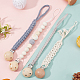 CHGCRAFT 4Pcs 4 Style Wood Baby Pacifier Holder Clips(AJEW-CA0002-10)-2