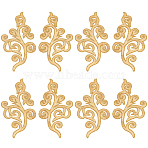 5Pairs Embroidery Thread Clothing Patches, Flower Pattern, with Sequins, Gold, 175x95x1mm(PATC-GF0001-97C)
