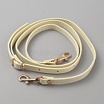 PU Imitation Leather Bag Straps, with Zinc Alloy Swivel Eye Bolt Snap Hooks, for Crossbody Bag Handle Accessories, Light Goldenrod Yellow, 119x1.2cm(FIND-WH0156-06D)