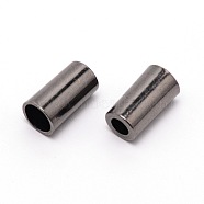 Zinc Alloy Cord Ends, End Caps, Column, Gunmetal, 14x7.5mm, Hole: 4mm, Inner Diameter: 6mm(PALLOY-WH0092-20G-B)