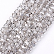 Glass Beads Strands, Faceted(32 Facets), Round, Gainsboro, 6mm, Hole: 1.2mm, about 88~91pcs/strand, 19.49 inch~20.08 inch(49.5~51cm)(EGLA-J042-6mm-15)