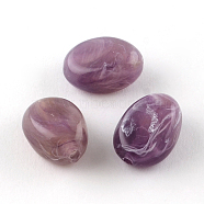 Oval Imitation Gemstone Acrylic Beads, Dark Orchid, 18x13x9.5mm, Hole: 2mm, about 310pcs/500g(OACR-R052-18)