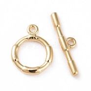 Eco-friendly Brass Toggle Clasps, Cadmium Free & Lead Free, Long-Lasting Plated, Ring, Real 24K Gold Plated, Ring: 14x10.5x2mm, Bar: 4x17.5x2mm, Hole: 1.2mm(KK-D082-15G)