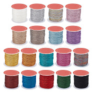 18 Rolls 18 Colors Round Metallic Cord, for Jewelry Making, Colorful, 12-Ply, 0.8mm, about 27.34 Yards(25m)/Roll, 1 roll/color(MCOR-BC0001-01A)
