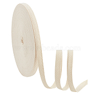Flat Polycotton Twill Tape Ribbon, Herringbone Ribbon, Cornsilk, 12x0.6mm(OCOR-WH0066-92B-01)