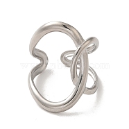 304 Stainless Steel Open Cuff Ring, Stainless Steel Color, US Size 7 1/2(17.7mm)(RJEW-C068-05G-P)