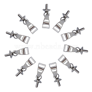 304 Stainless Steel Peg Bails Pendants, For Half Drilled Beads, Stainless Steel Color, 12x4mm, Hole: 5.5x2.5mm, Pin: 1mm, 80pcs/box(STAS-UN0002-20A)