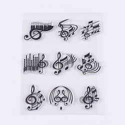 Silicone Stamps, for DIY Scrapbooking, Photo Album Decorative, Cards Making, Musical Note, Clear, 22~32x27~34mm(X-DIY-L010-Y44)