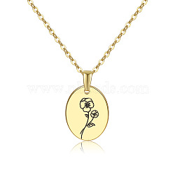 Brass Birth Month Flower Pendant Necklace, Floral Dainty Jewelry for Women, February Violet, 17.72 inch(45cm)(HUDU-PW0001-034B-1)