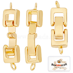 6 Sets Brass Fold Over Clasps, 1-Hole, Cadmium Free & Lead Free, Golden, 24x7x4mm, Hole: 1mm(KK-BBC0001-65)