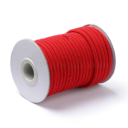 Braided Polyester Cords, Red, 3mm, about 21.87 yards(20m)/roll(OCOR-S109-3mm-01)