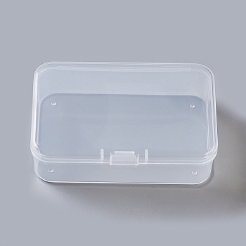 Plastic Bead Containers, Rectangle, Clear, 10.5x7.7x2.6cm